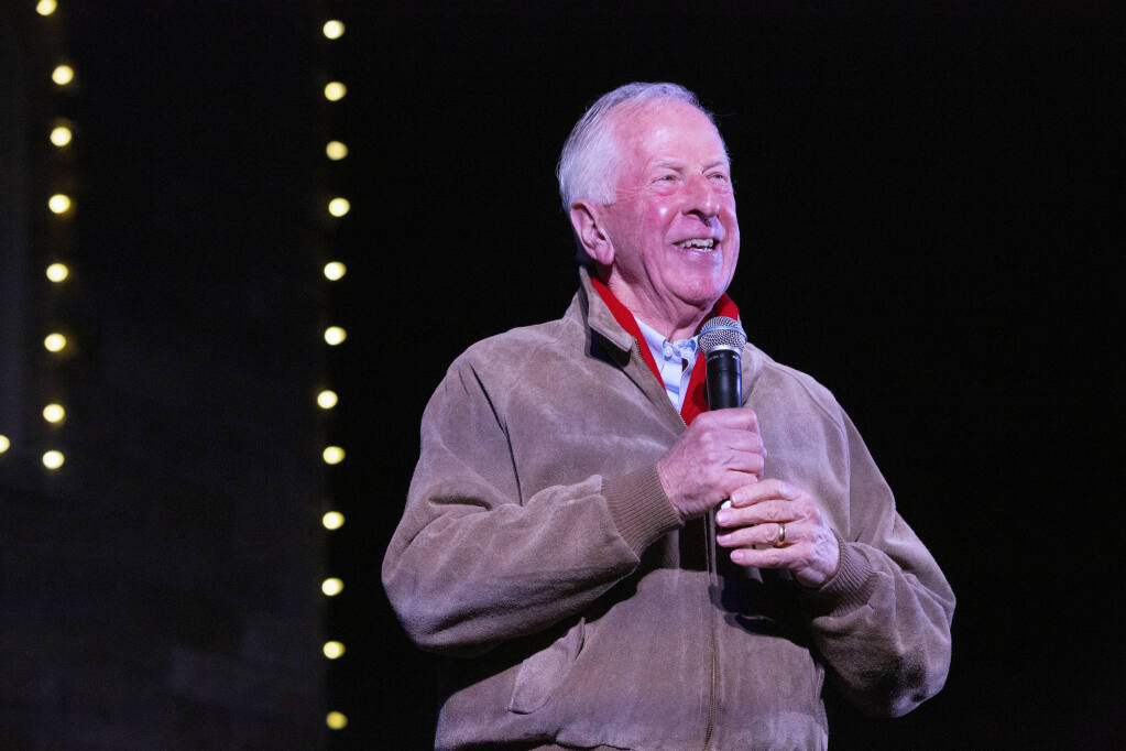 Congresman Mike Thompson wished the crowed a happy  holiday season at the annual lighting of the Plaza, which took place on Saturday, Nov. 20, 2021. (Photo by Robbi Pengelly/Index-Tribune)